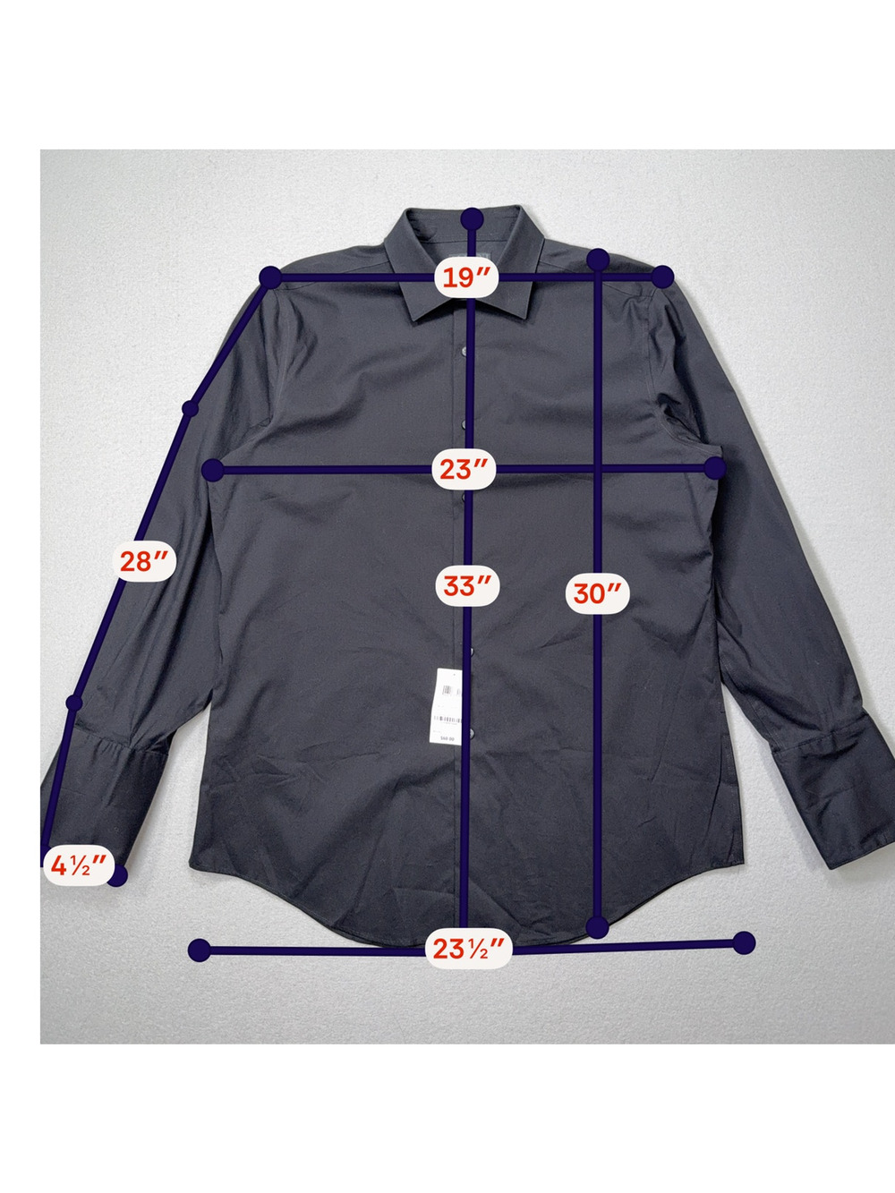 Alfani Men's Slim fit Convertible Cuff Dress Shirt black 16-16.5 32-33 $60